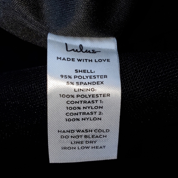 NWOT Lulus Elegant Indication Black Mesh Pearl One-Shoulder Midi Dress Sz L - Picture 7 of 15